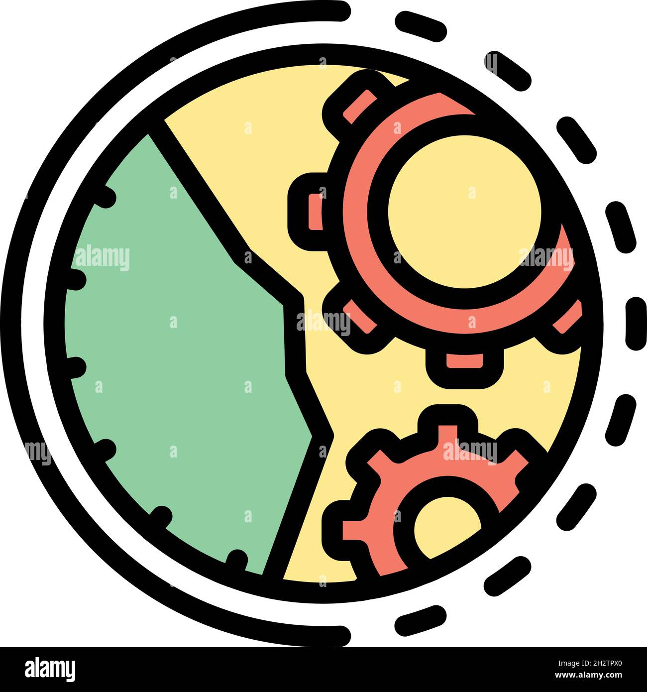 Fix function mechanical watch icon. Outline fix function mechanical watch vector icon color flat