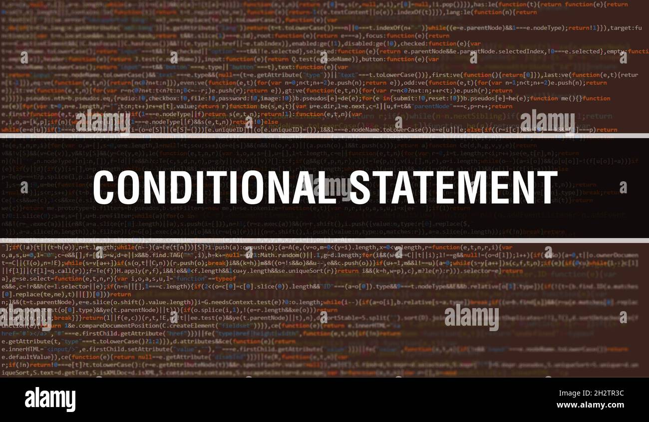 Conditional statement concept illustration using code for developing ...