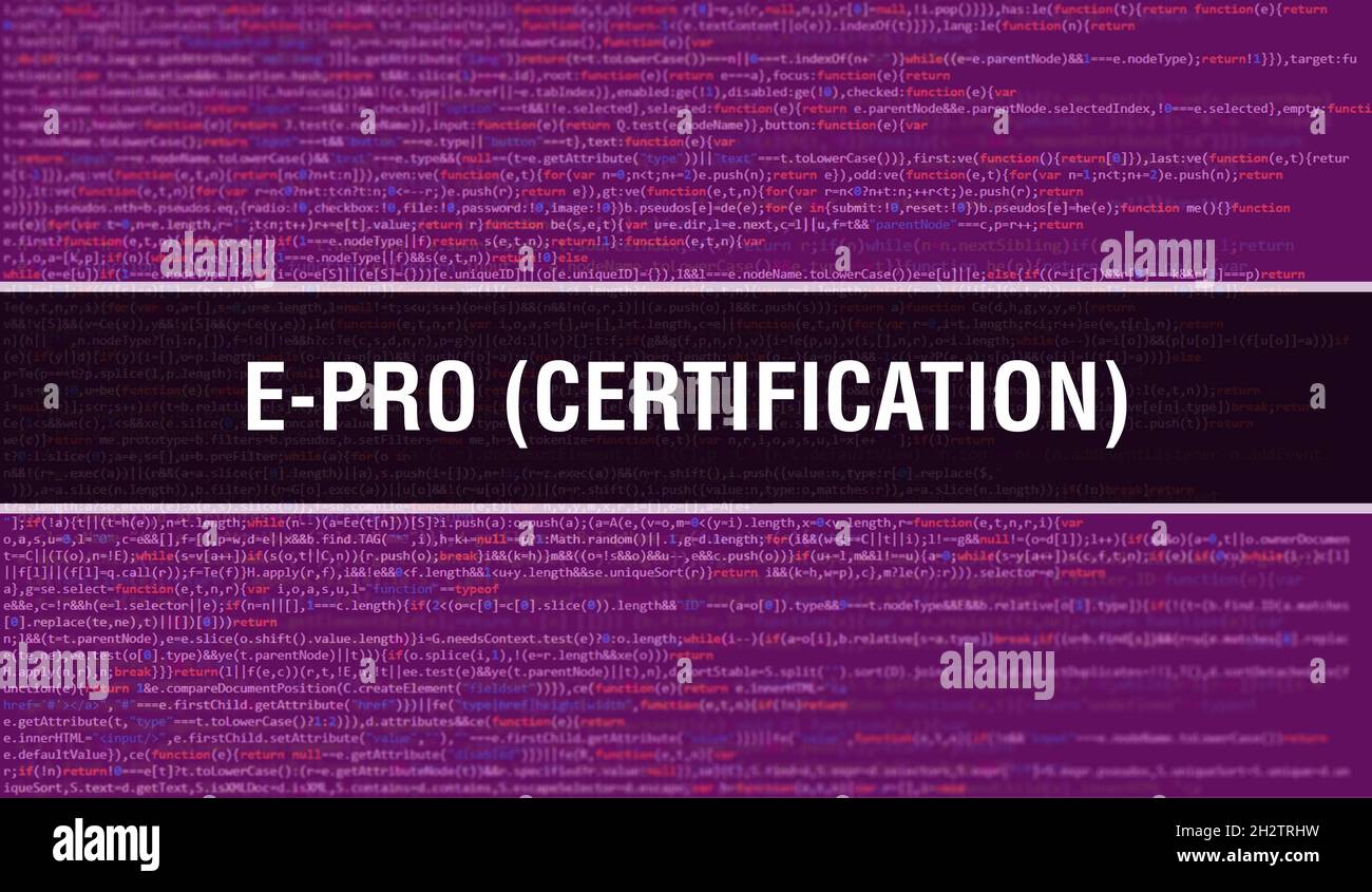 E Pro (certification) with Binary code digital technology background Abstract background with E Pro (certification) with Binary code digital technology background Abstract background with
