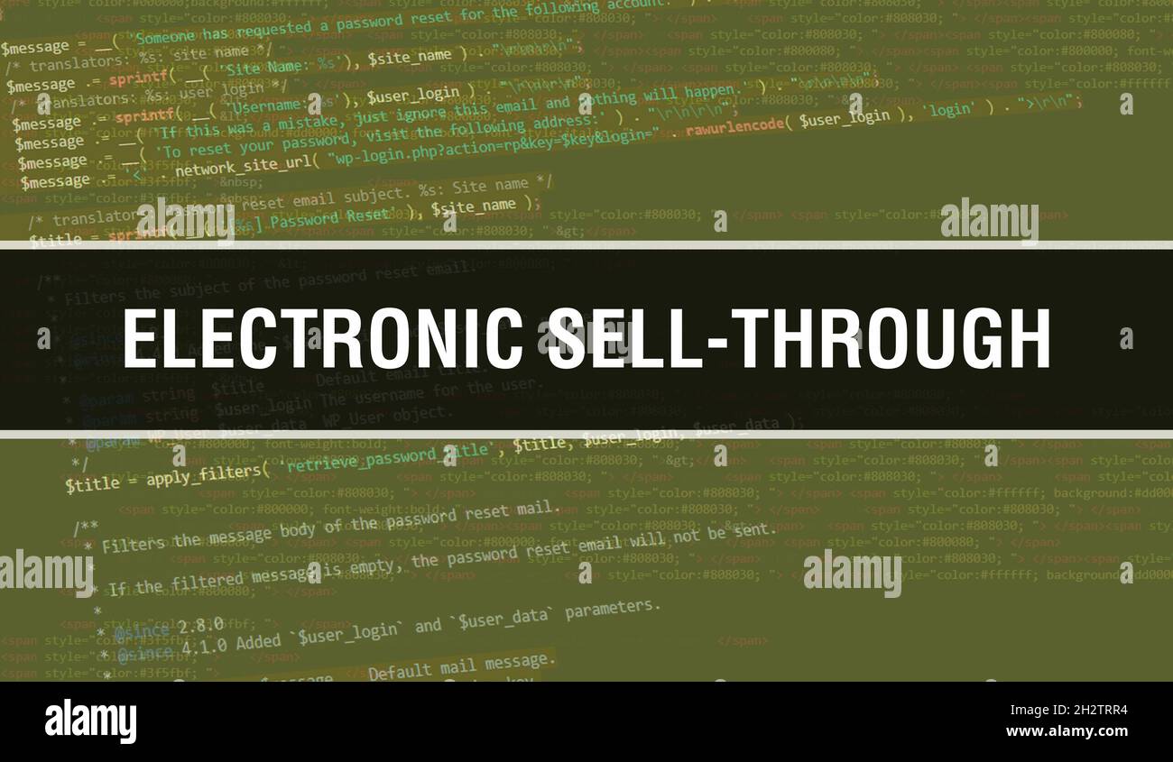 Electronic sellthrough text written on Programming code abstract