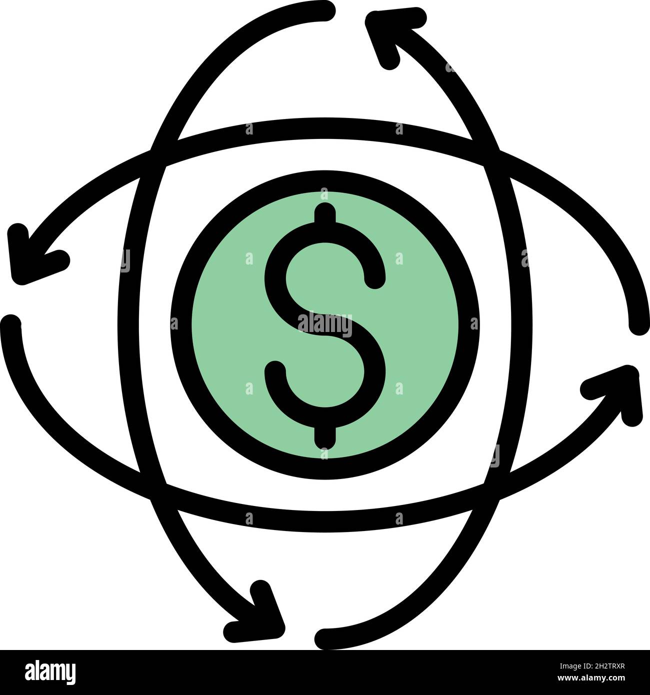 Crowdfunding platform icon. Outline of crowdfunding platform vector icon thin line color flat isolated Stock Vector