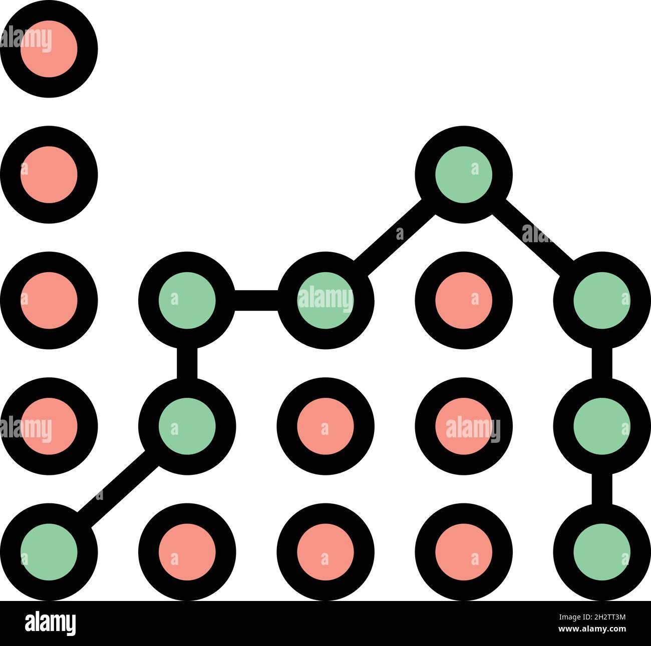 Analysis regression icon. Outline analysis regression vector icon color flat isolated Stock Vector