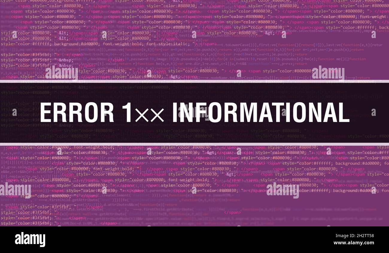 Error 1×× Informational concept with Random Parts of Program Code.Error ...