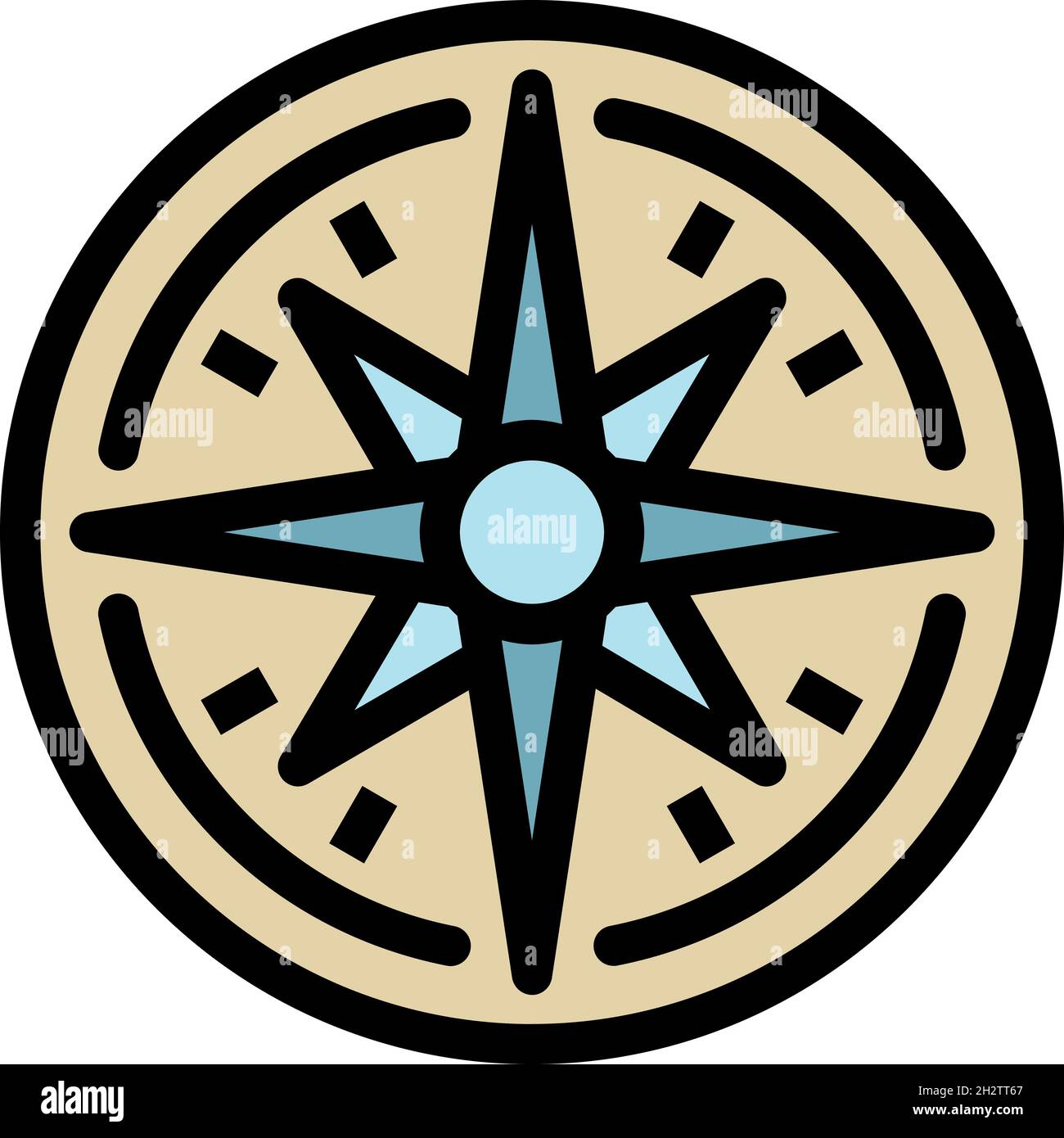 Hand compass icon. Outline hand compass vector icon color flat isolated ...