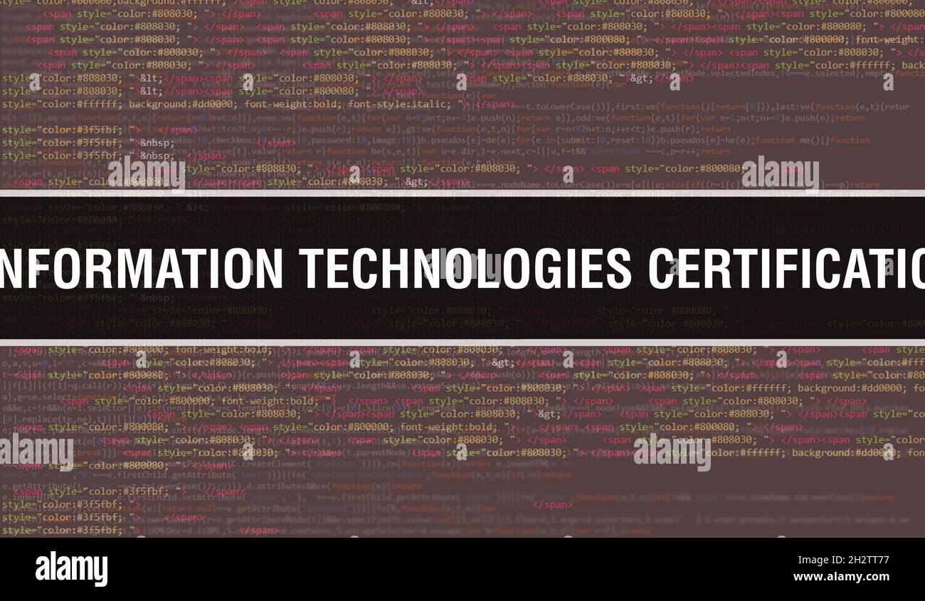 European Information Technologies Certification Academy with Binary code digital technology background. Abstract background with program code and Euro Stock Photo