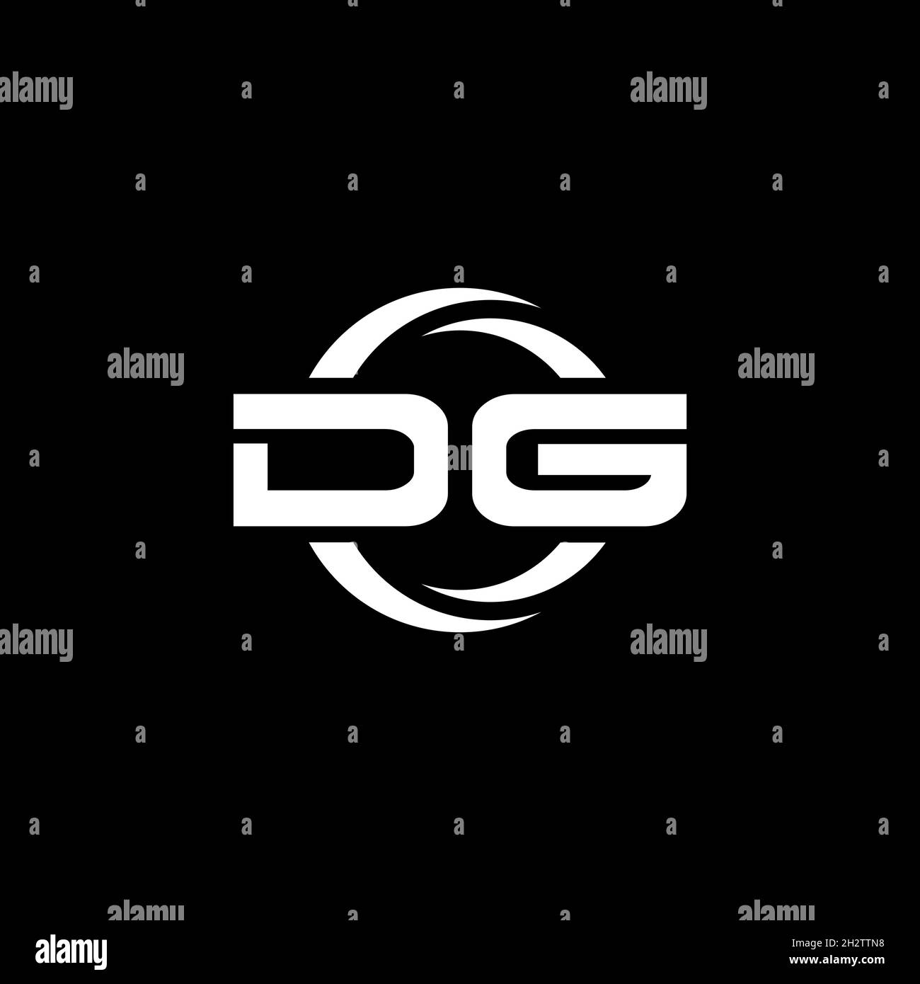 DG Monogram logo letter with simple shape and circle rounded design ...
