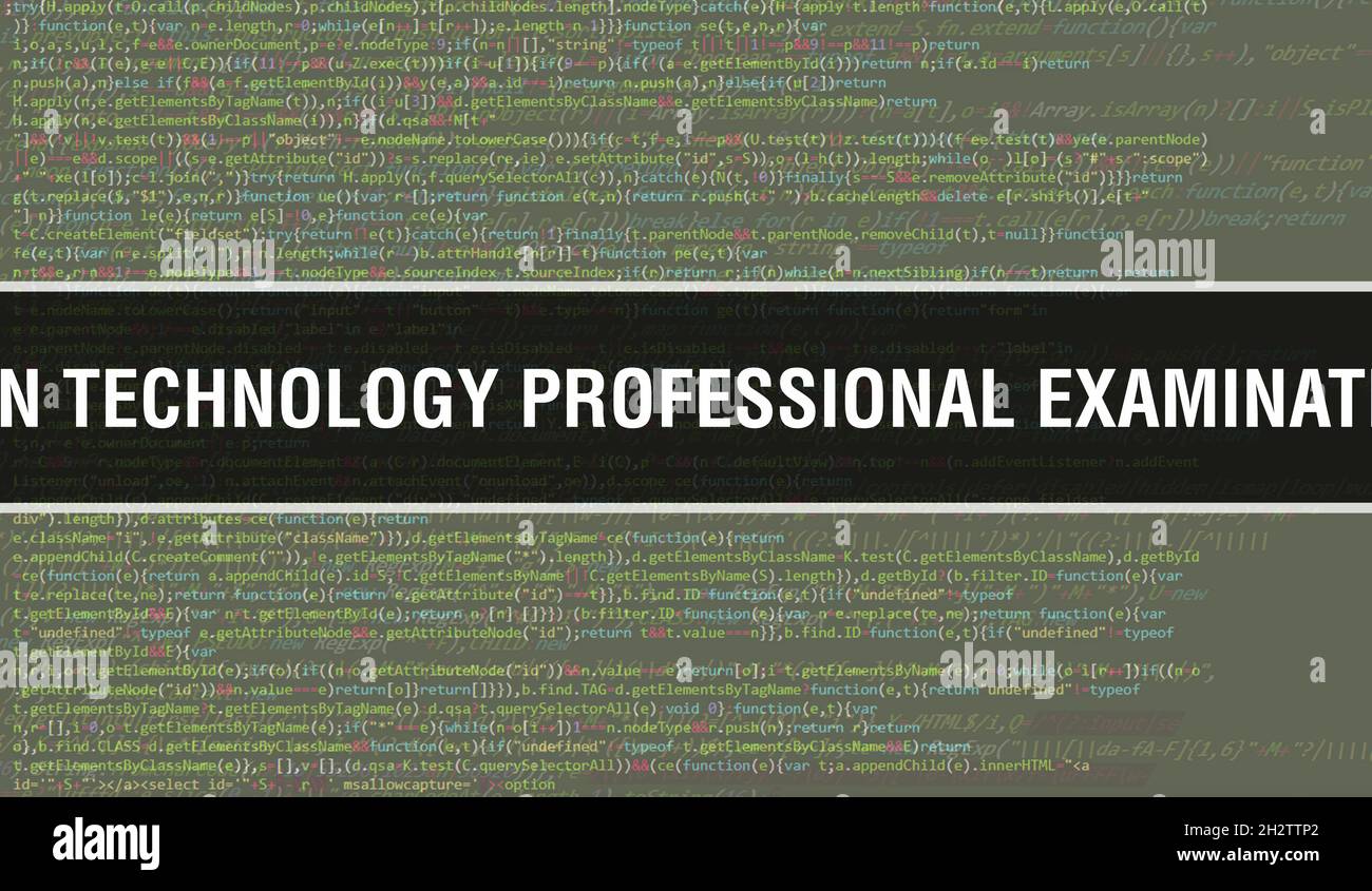 Information Technology Professional Examination Council with Abstract Technology Binary code Background.Digital binary data and Secure Data Concept. S Stock Photo