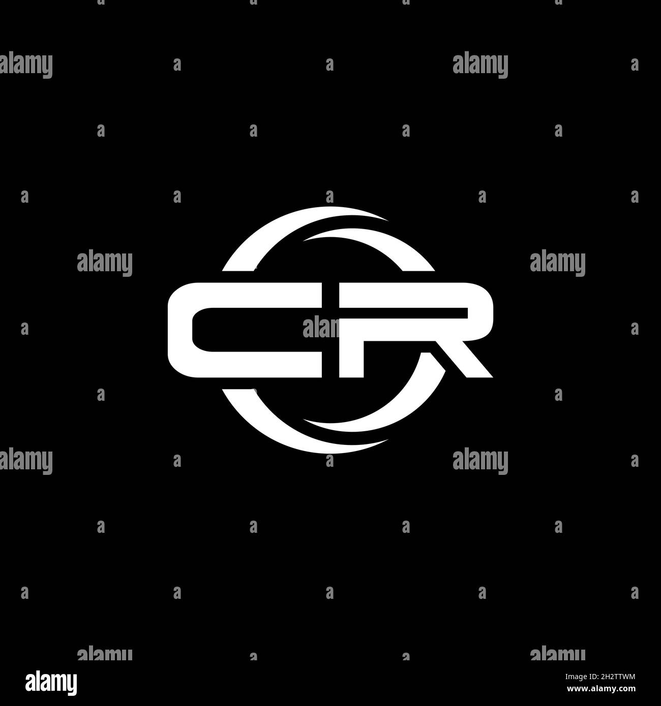 CR Monogram logo letter with simple shape and circle rounded design ...