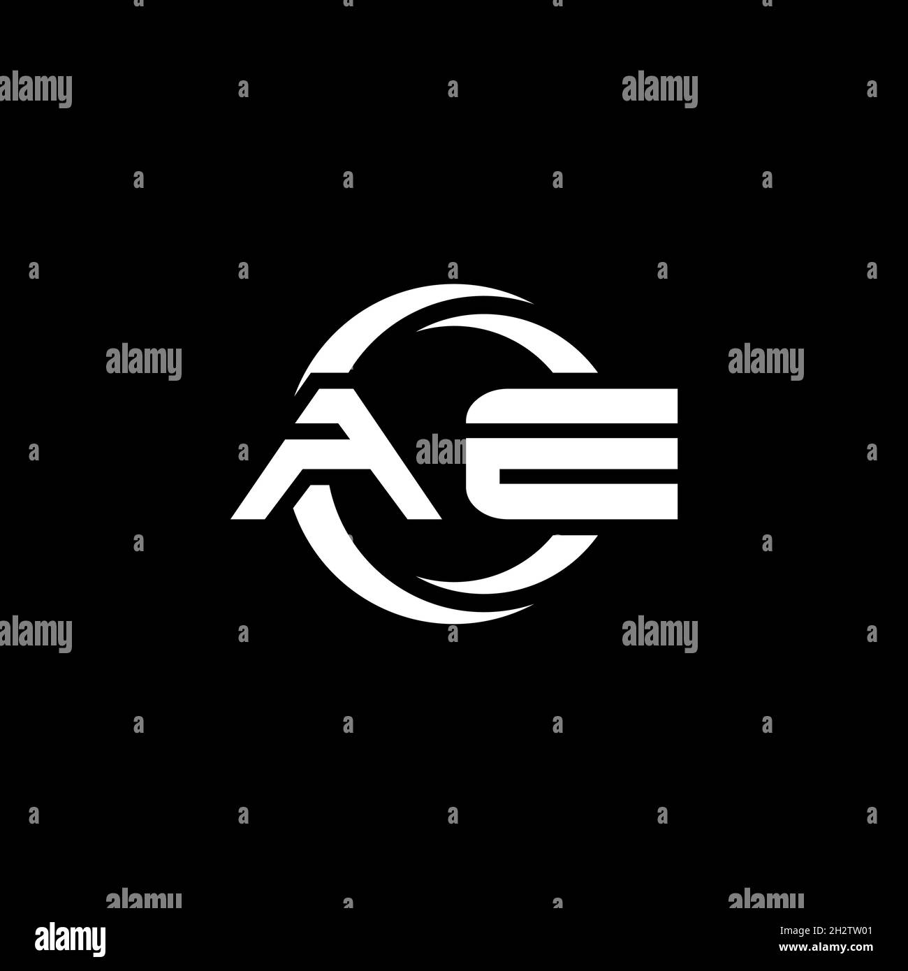 AE Monogram logo letter with simple shape and circle rounded design ...