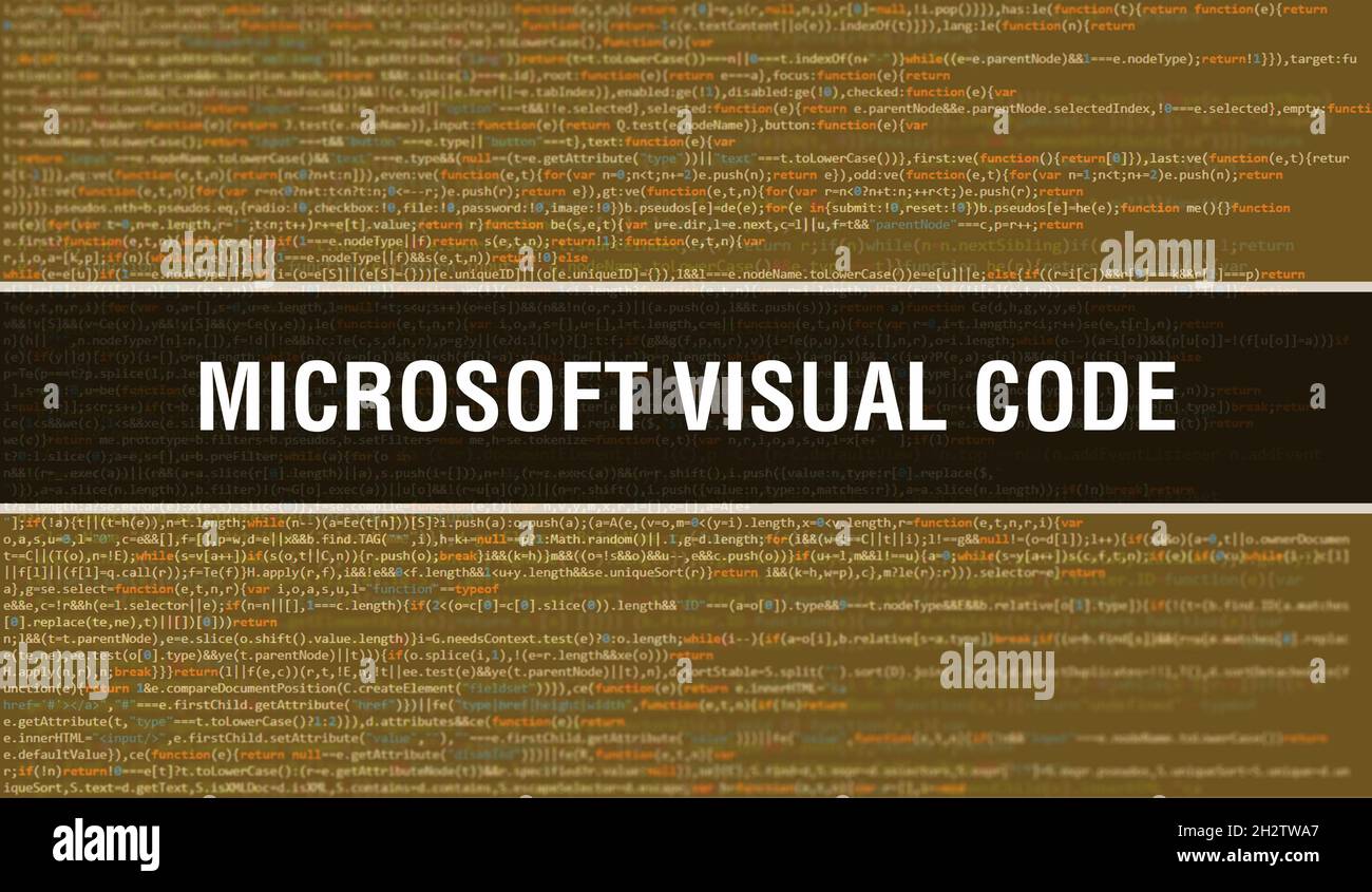 microsoft visual code with Binary code digital technology background. Abstract background with program code and microsoft visual code. Programming and Stock Photo