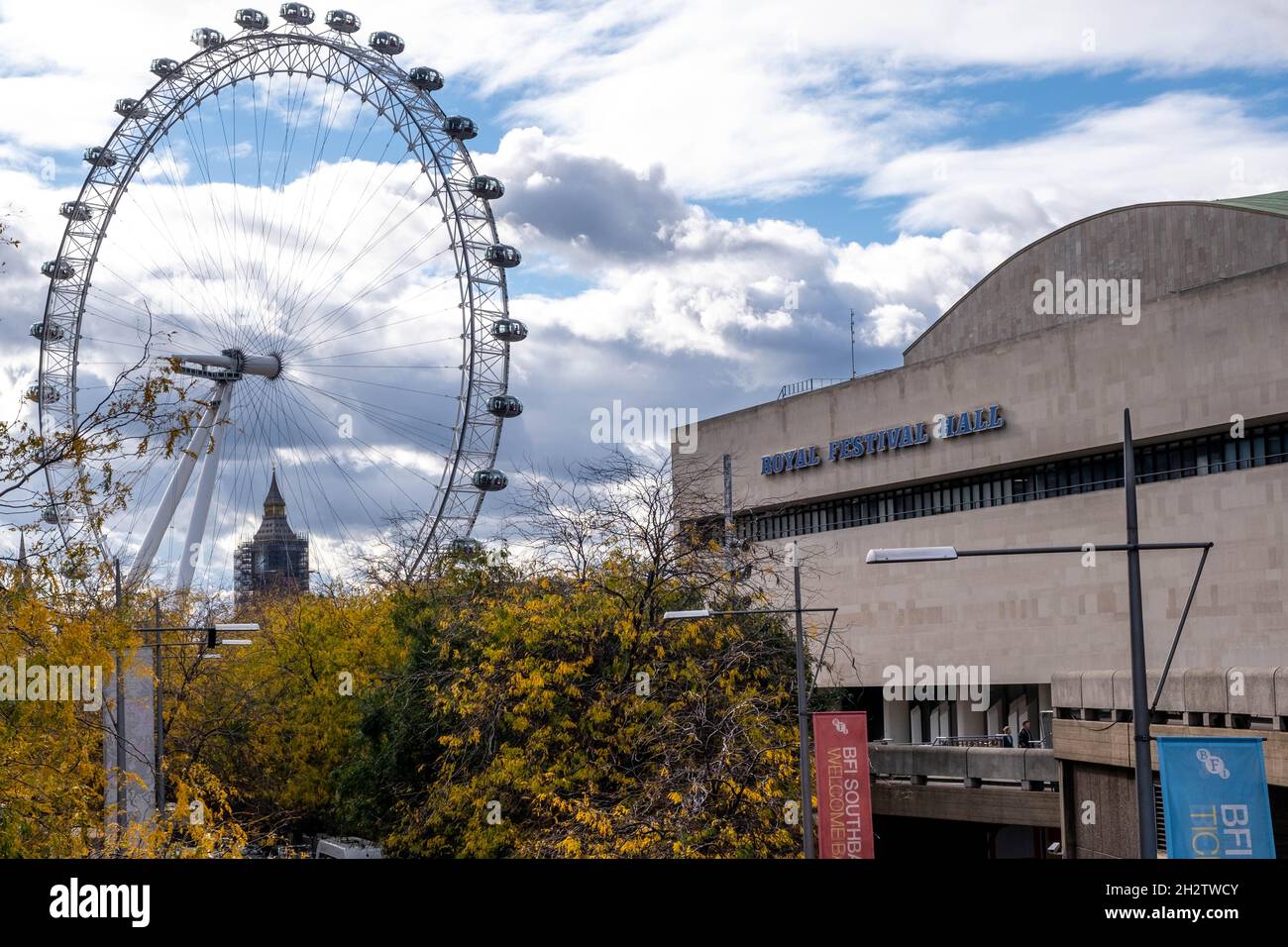 Royal festival hall and the london eye hi-res stock photography and ...