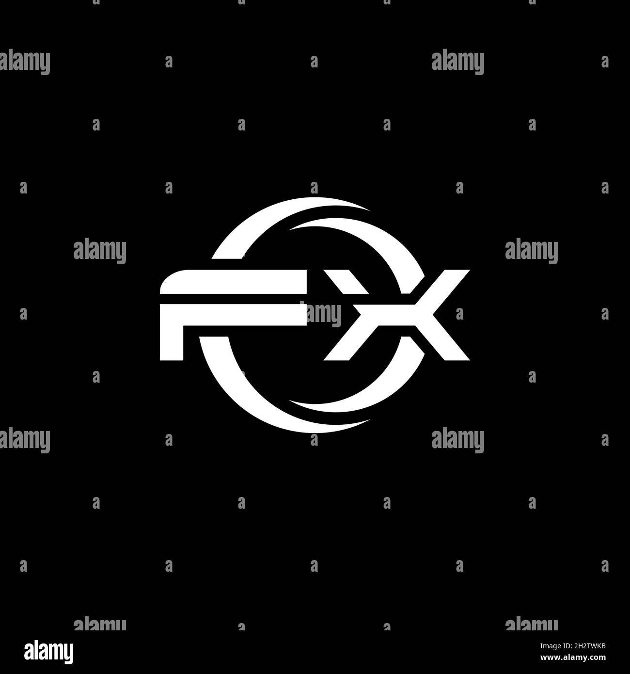 FX Monogram logo letter with simple shape and circle rounded design ...