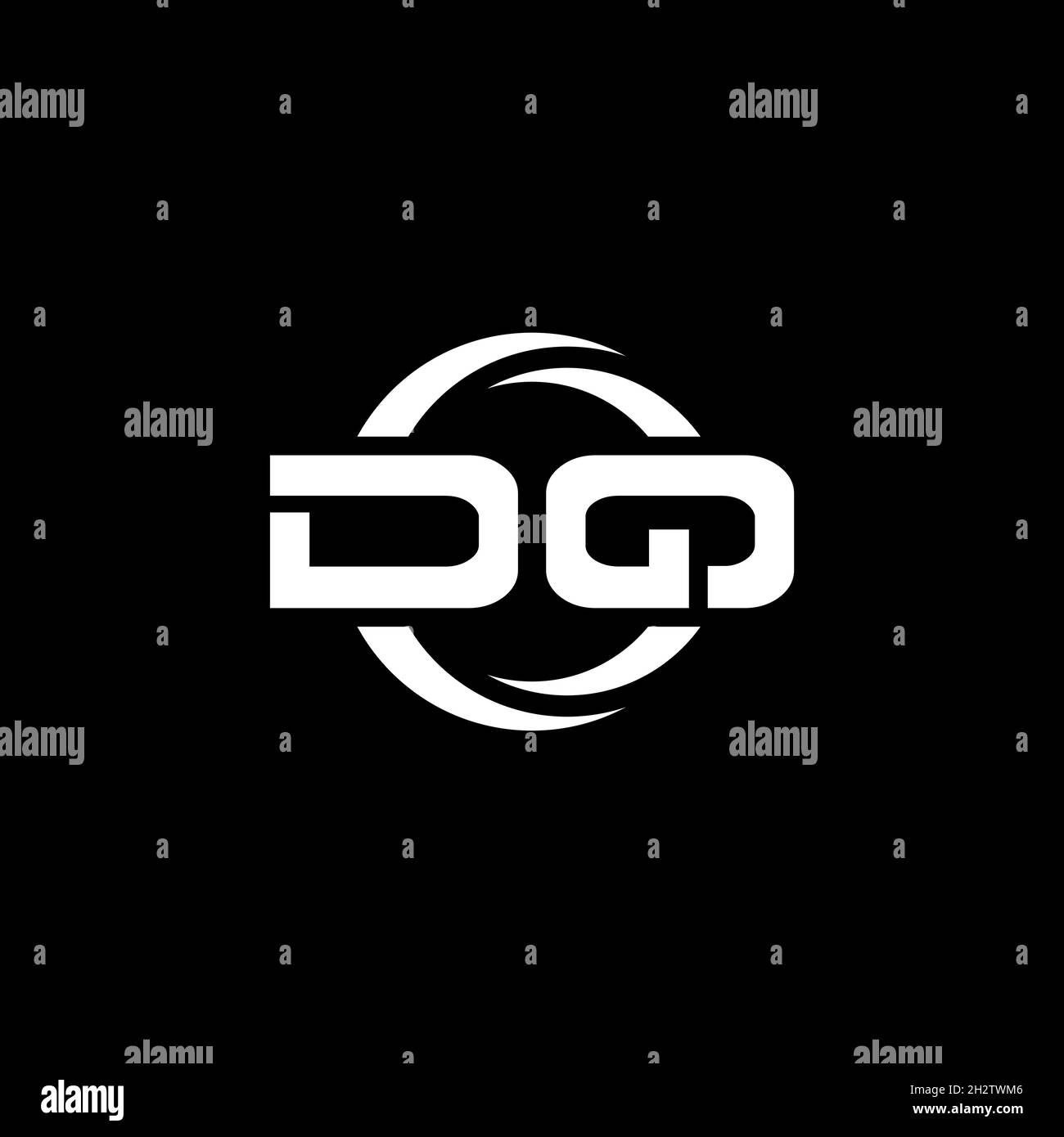DQ Monogram logo letter with simple shape and circle rounded design ...