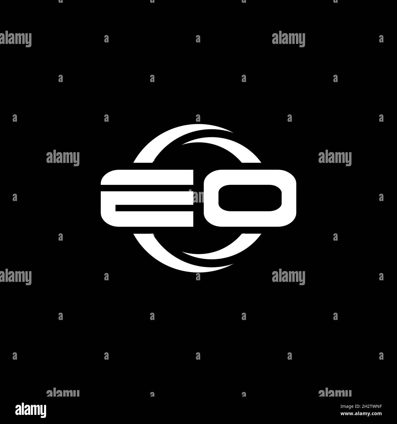 EO Monogram logo letter with simple shape and circle rounded design ...