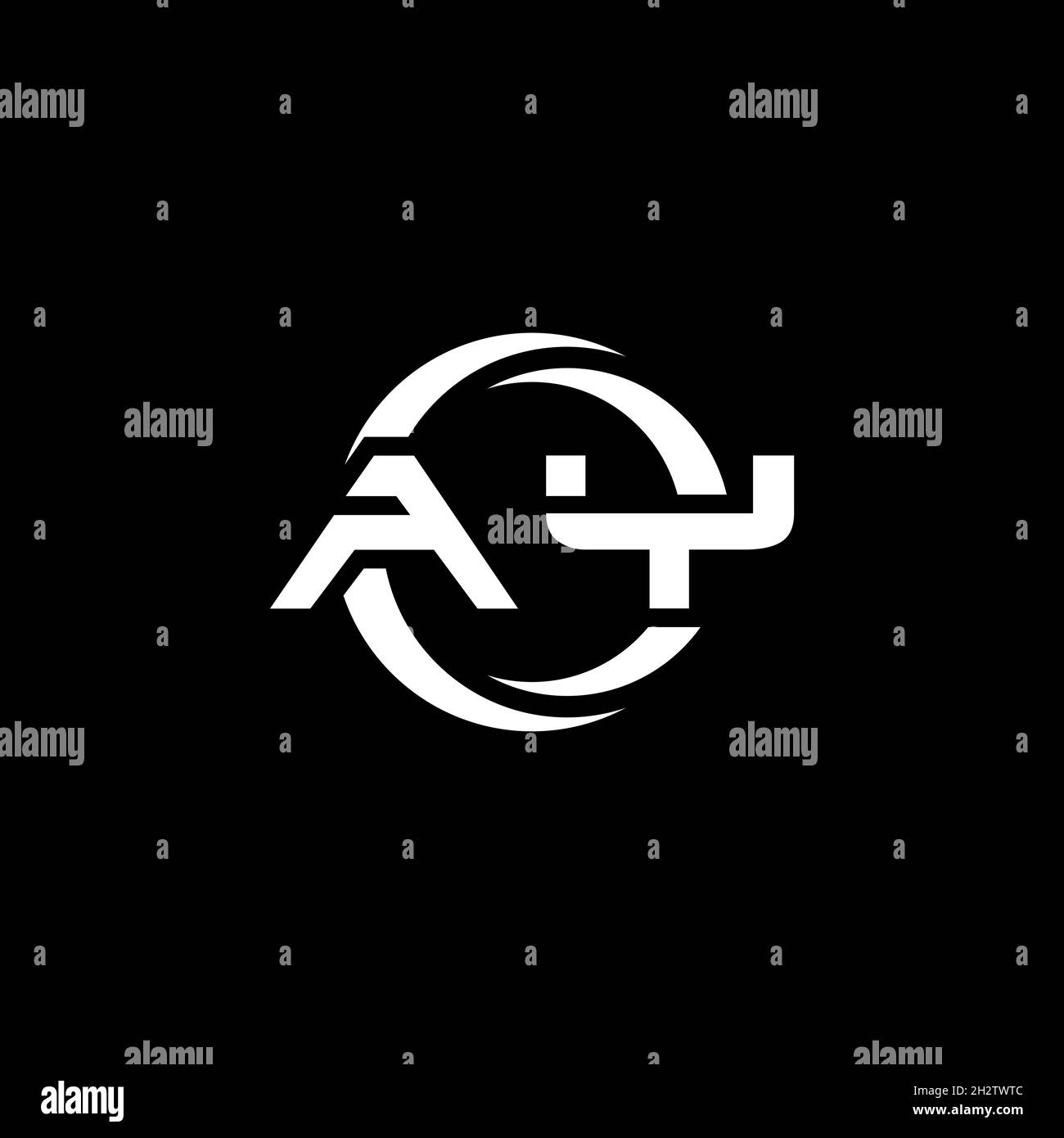 AY Monogram logo letter with simple shape and circle rounded design ...