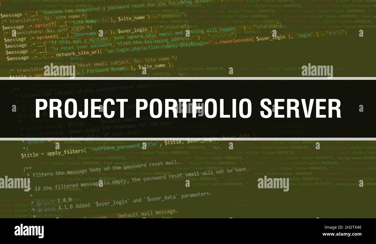 Project Portfolio Server text written on Programming code abstract ...