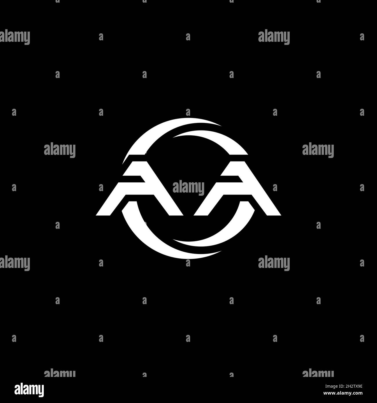 AA Monogram logo letter with simple shape and circle rounded design ...