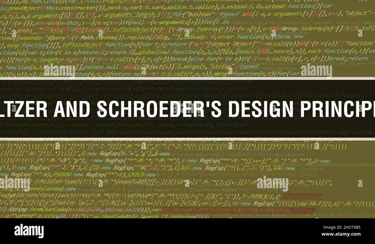 Saltzer and Schroeder's design principles text written on Programming code  abstract technology background of software developer and Computer script. S  Stock Photo - Alamy