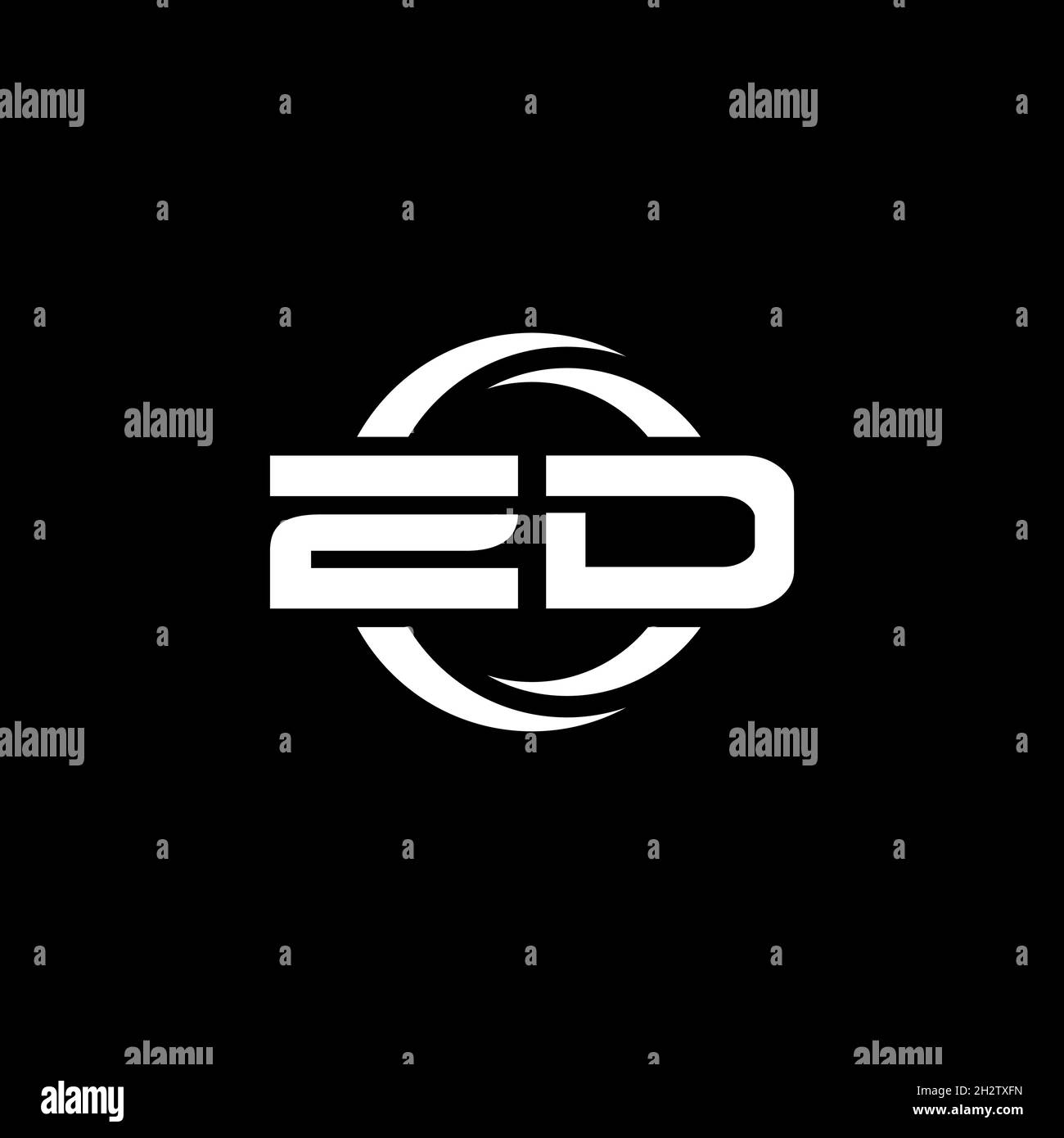 ZD Monogram logo letter with simple shape and circle rounded design ...