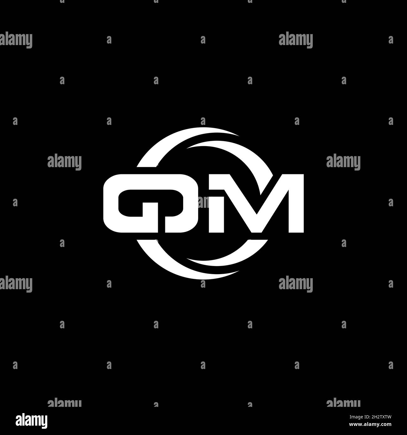 QM Monogram logo letter with simple shape and circle rounded design ...