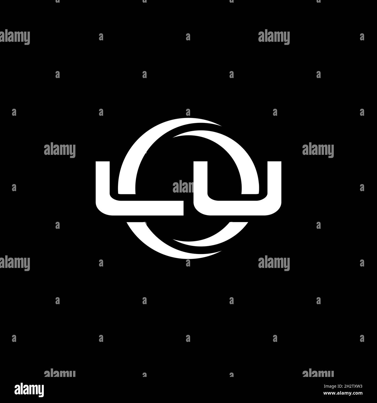 LU Monogram logo letter with simple shape and circle rounded design ...