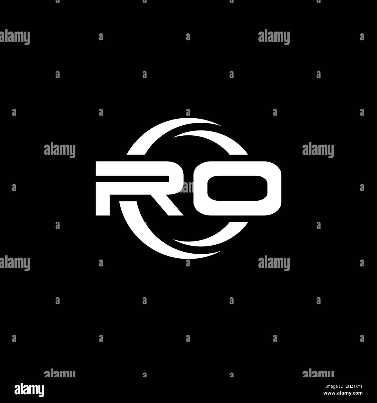 RO Monogram logo letter with simple shape and circle rounded design ...