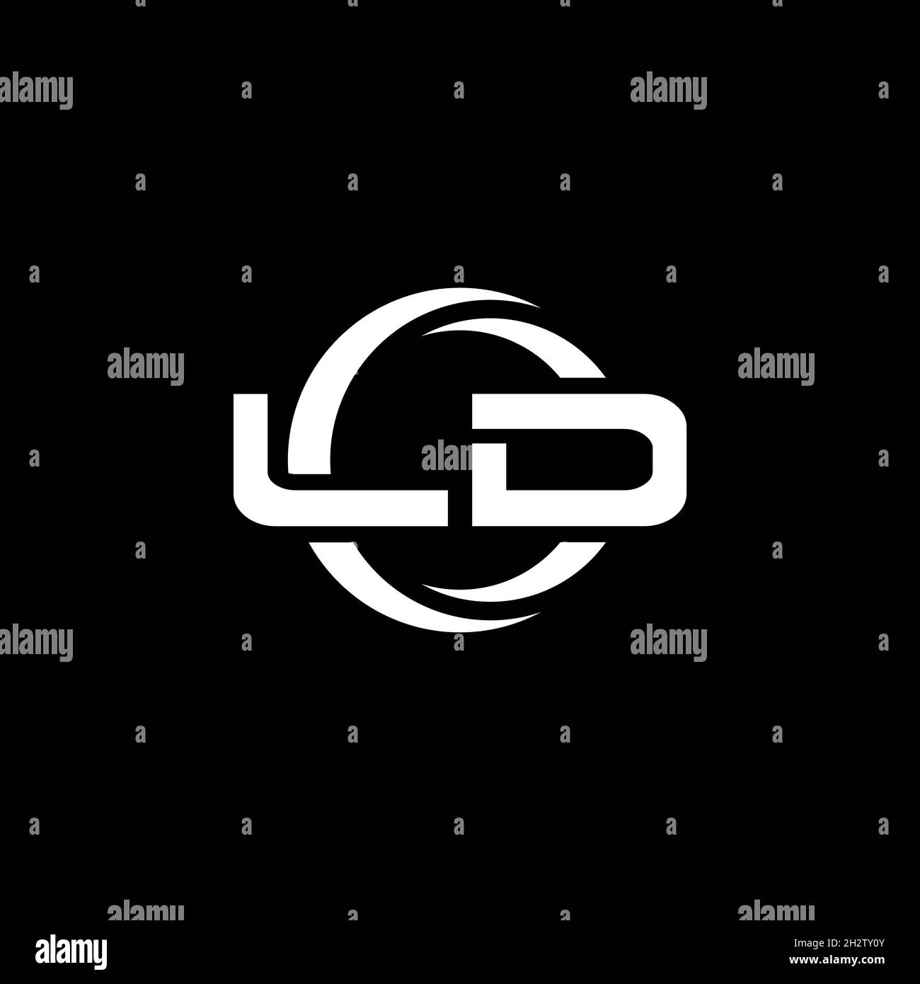 LD Monogram logo letter with simple shape and circle rounded design ...