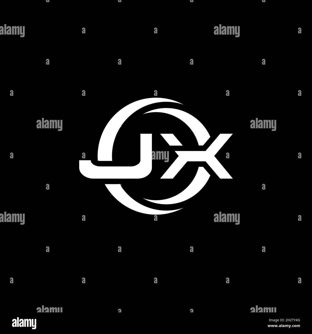 JX Monogram logo letter with simple shape and circle rounded design ...