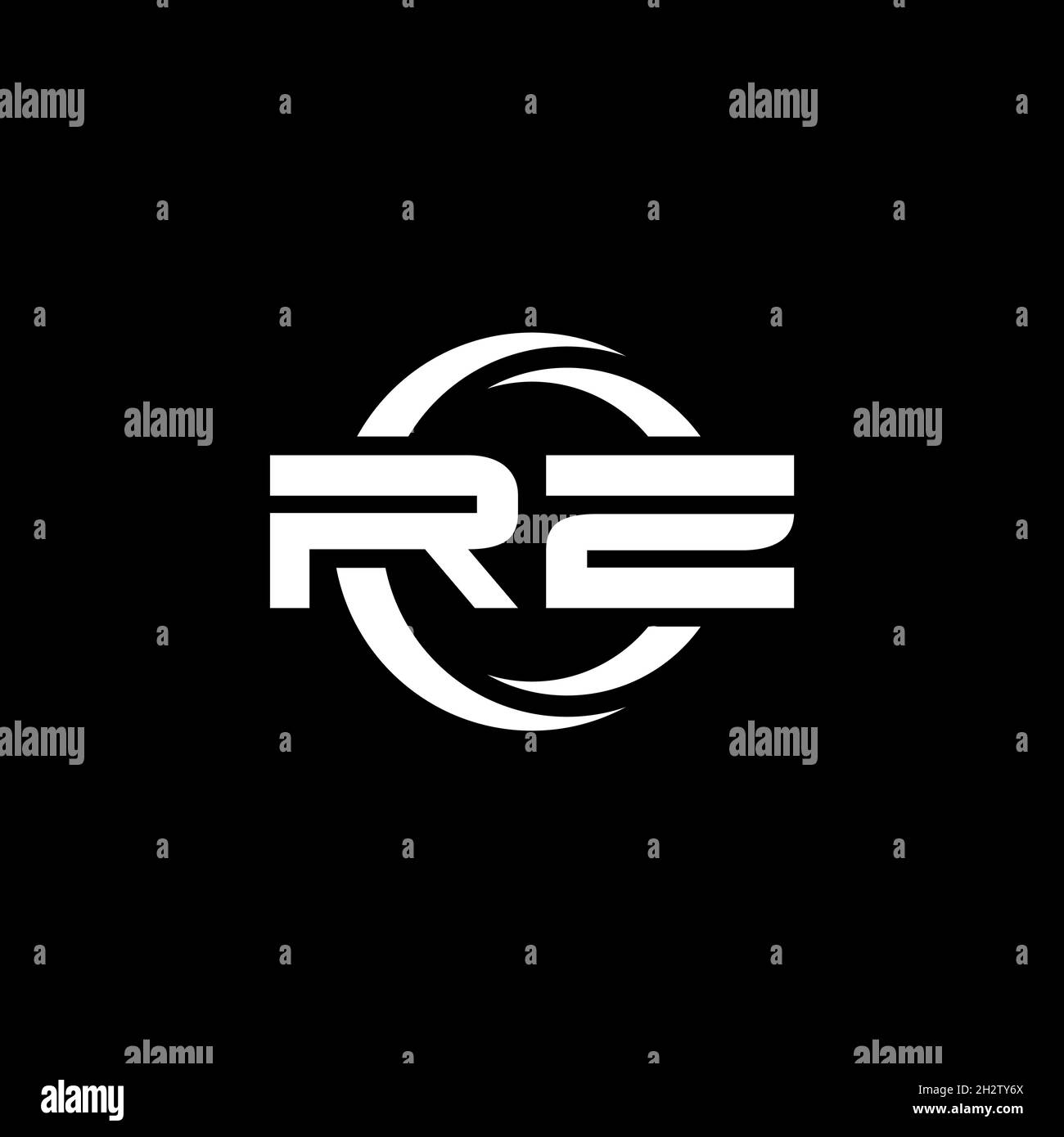 RZ Monogram logo letter with simple shape and circle rounded design ...