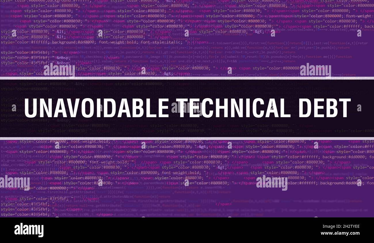 Unavoidable technical debt background hi-res stock photography and ...