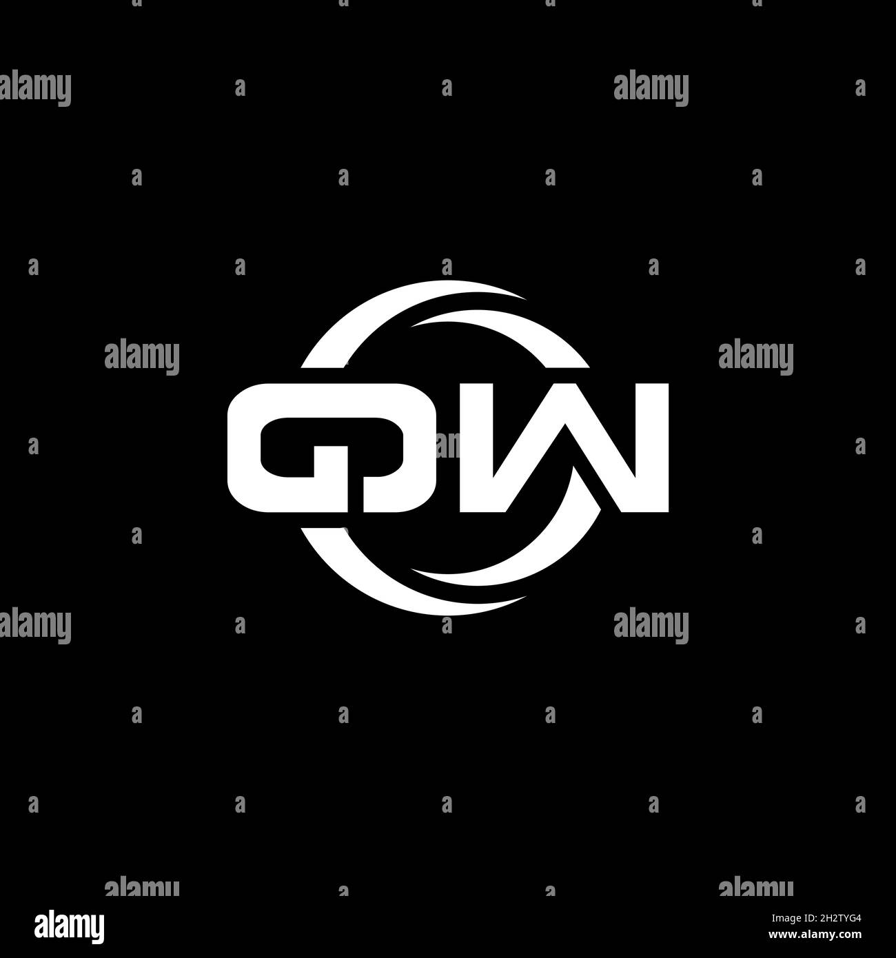QW Monogram logo letter with simple shape and circle rounded design ...