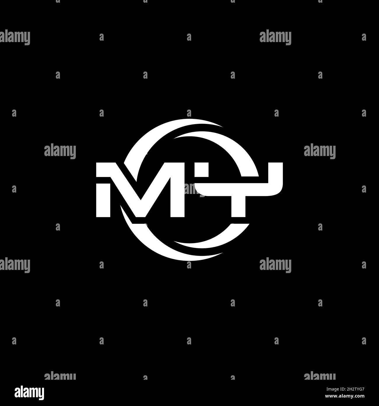 MY Monogram logo letter with simple shape and circle rounded design ...