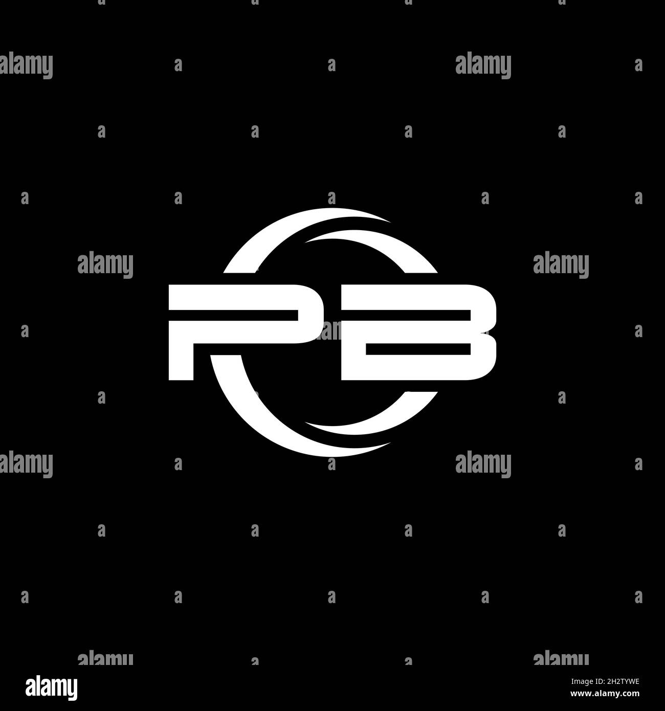 PB Monogram logo letter with simple shape and circle rounded design ...