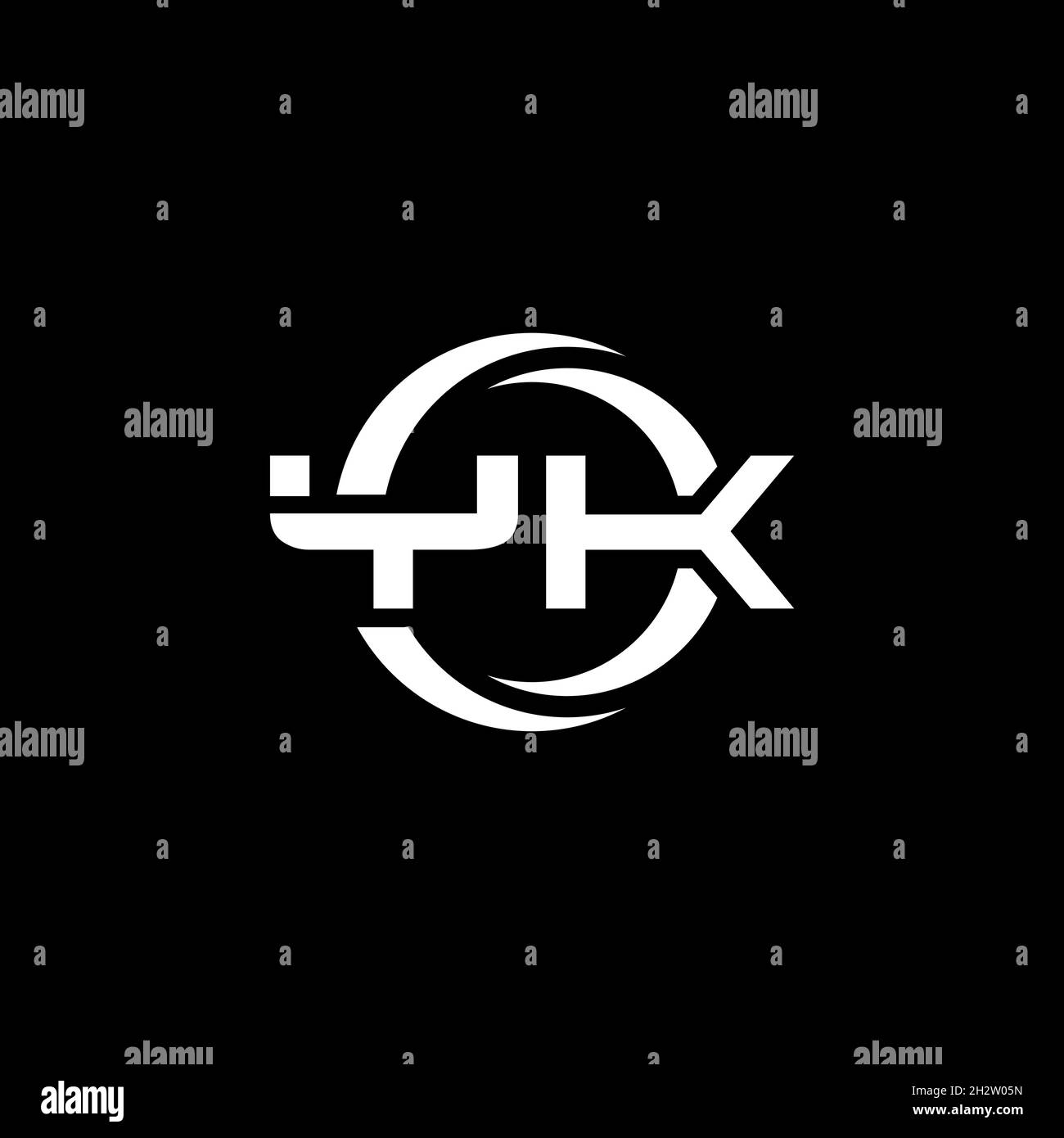 YK Monogram logo letter with simple shape and circle rounded design ...