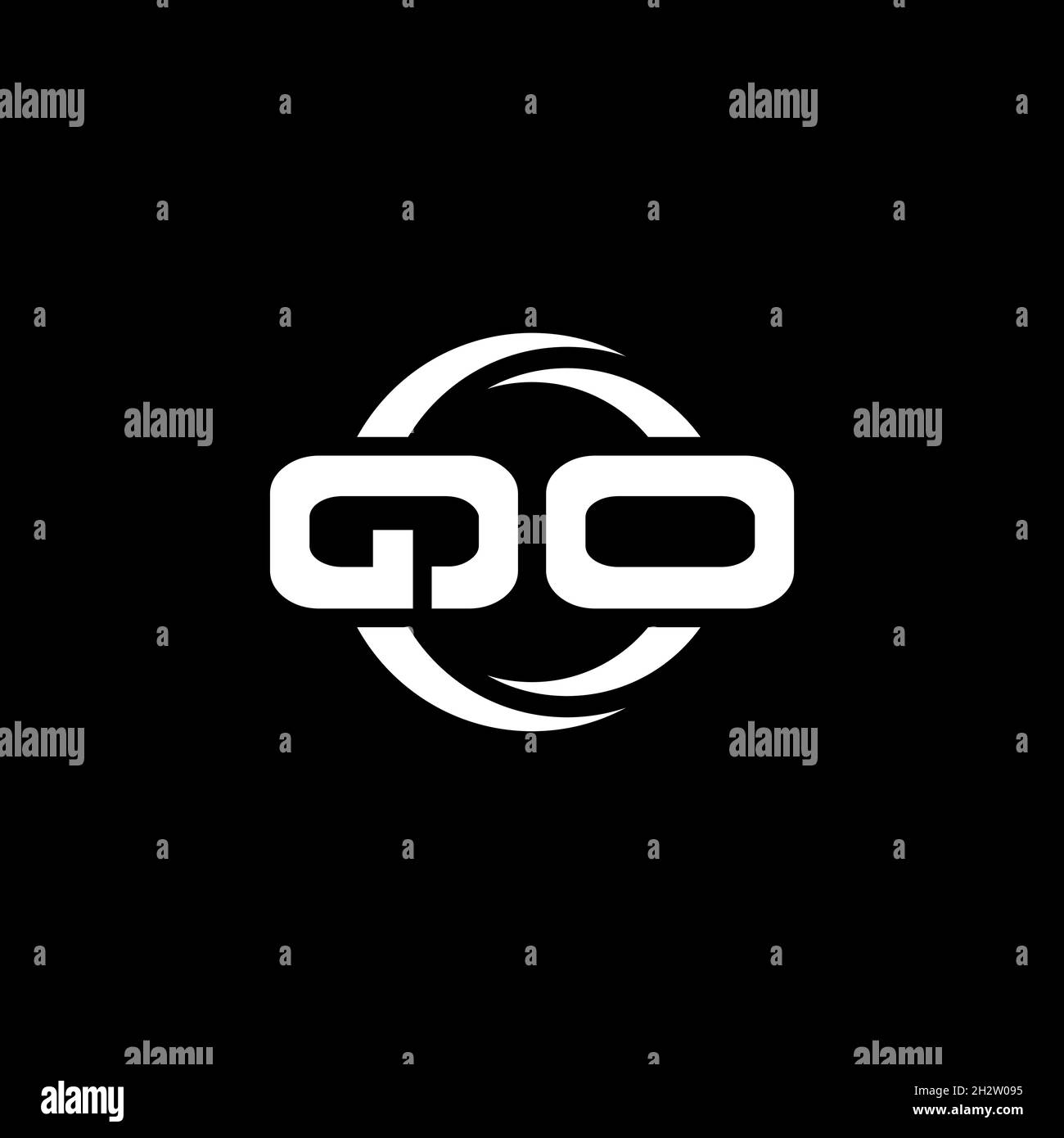 QO Monogram logo letter with simple shape and circle rounded design ...