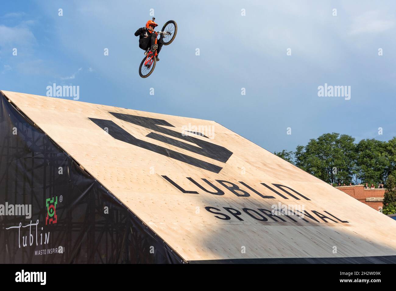 Lublin, Poland - May 30, 2015: Lublin Sportival - city sport event - flybag contest Stock Photo