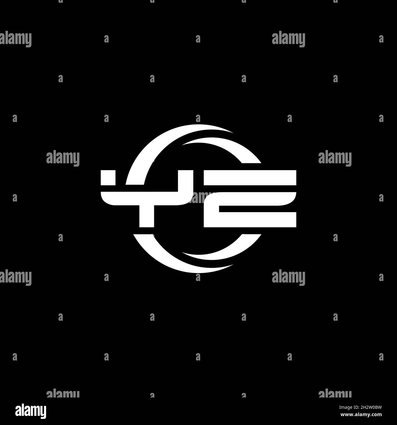 YZ Monogram logo letter with simple shape and circle rounded design ...