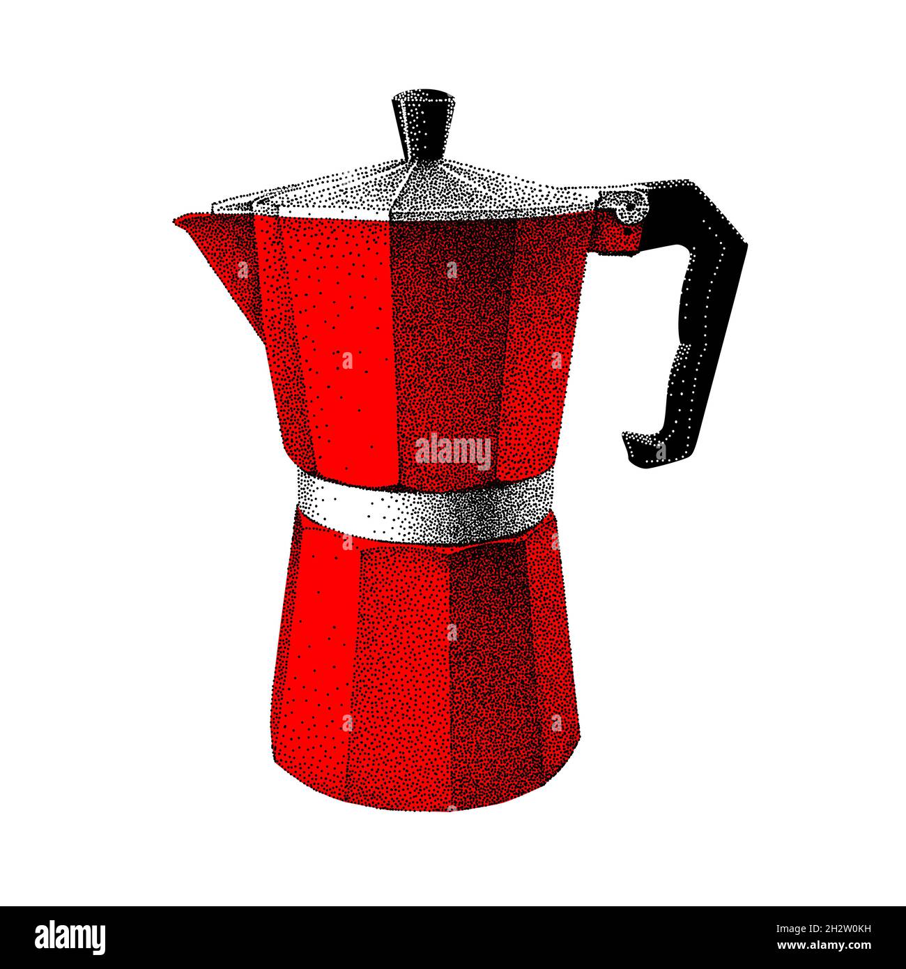Geyser coffee maker. Moka pot of red 