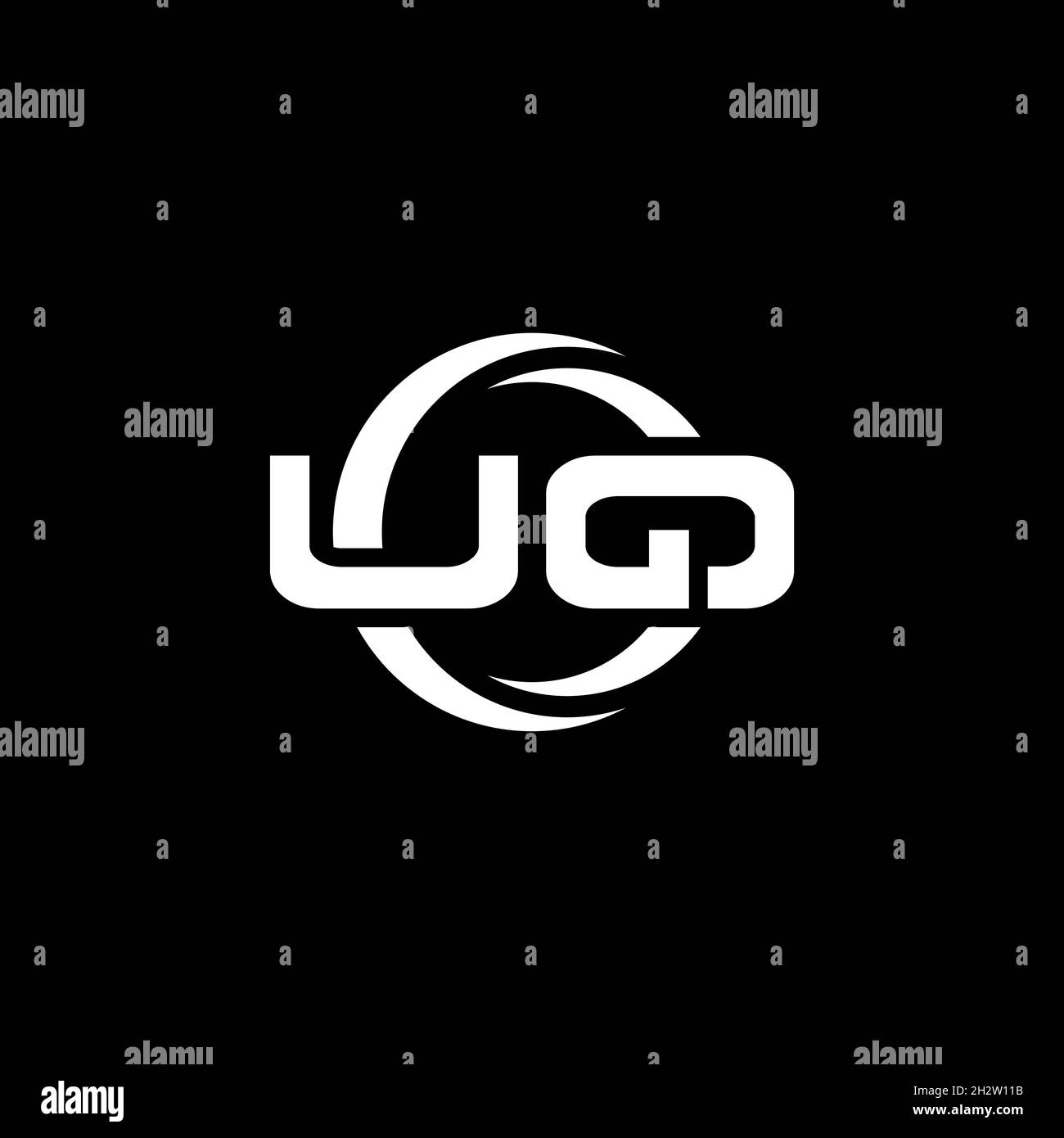 UQ Monogram logo letter with simple shape and circle rounded design ...