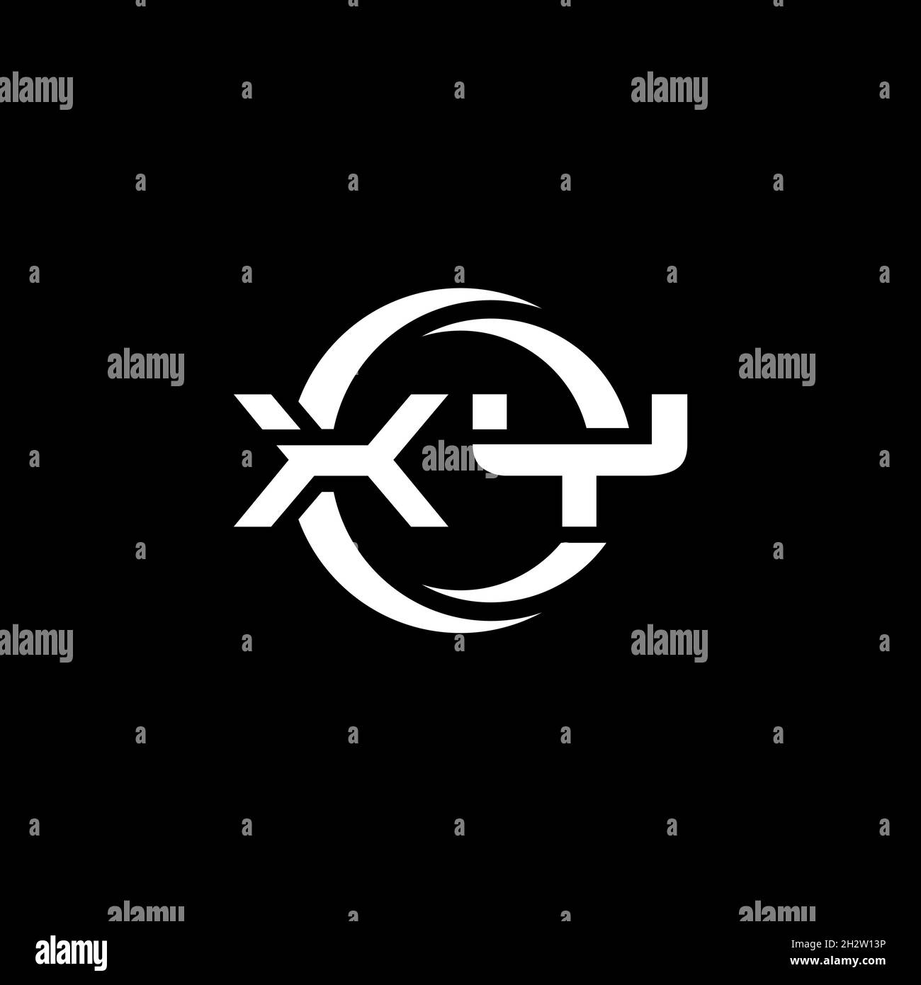 XY Monogram logo letter with simple shape and circle rounded design ...