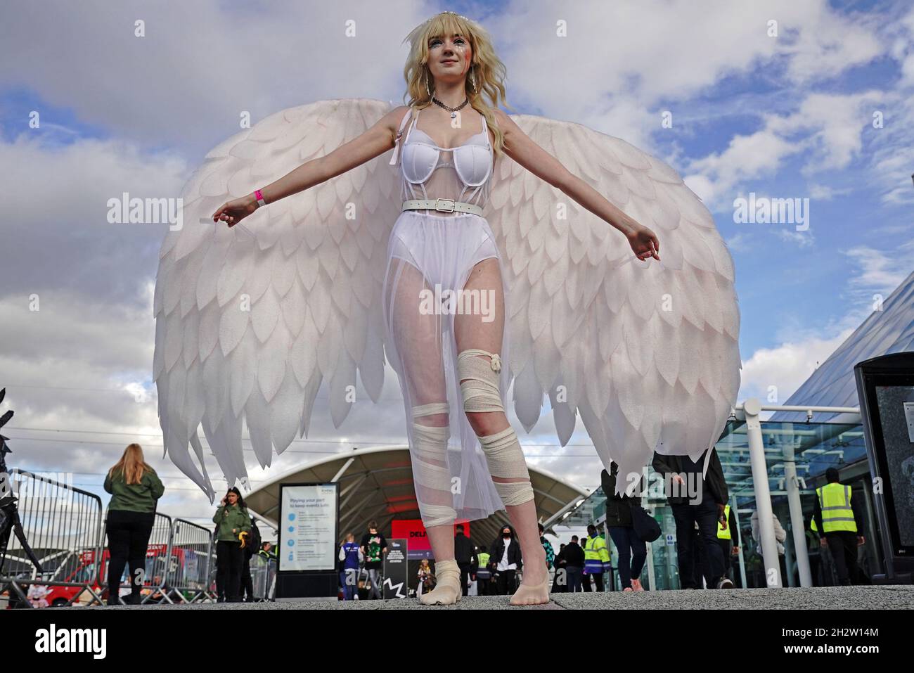 Cosplayer Zayne Hurley dressed as Ryo Asuka from Devilman Cyrybaby during the third day of MCM Comic Con at the ExCel London in east London. Picture date: Sunday October 24, 2021. Stock Photo