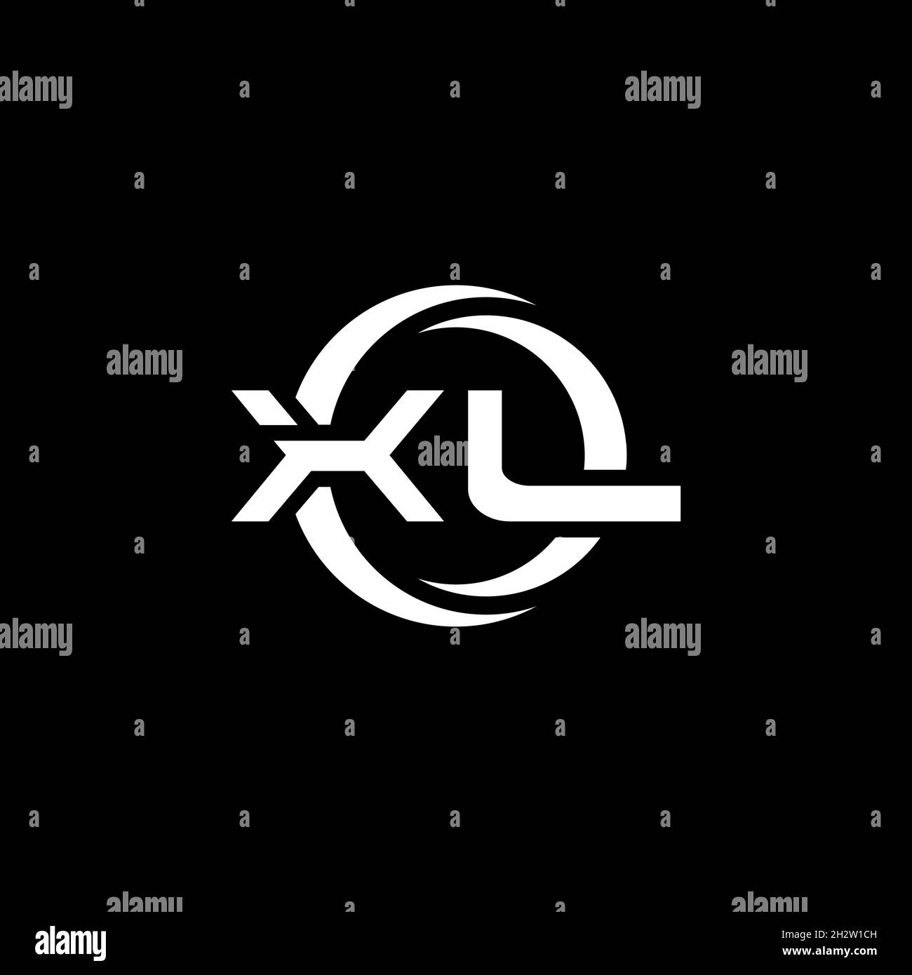 XL Monogram logo letter with simple shape and circle rounded design ...
