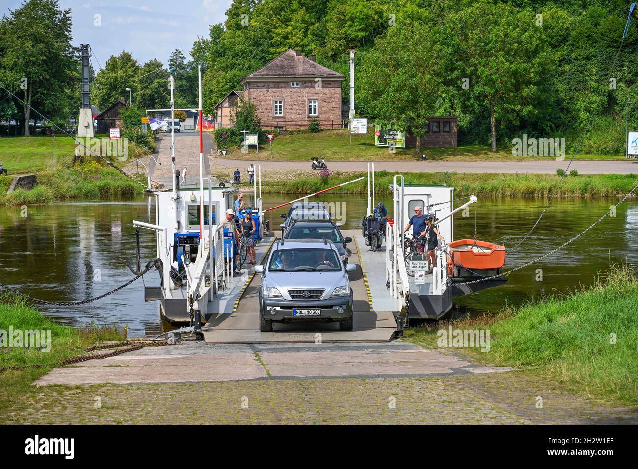 Weserfähre Polle, Niedersachsen, Deutschland Stock Photo