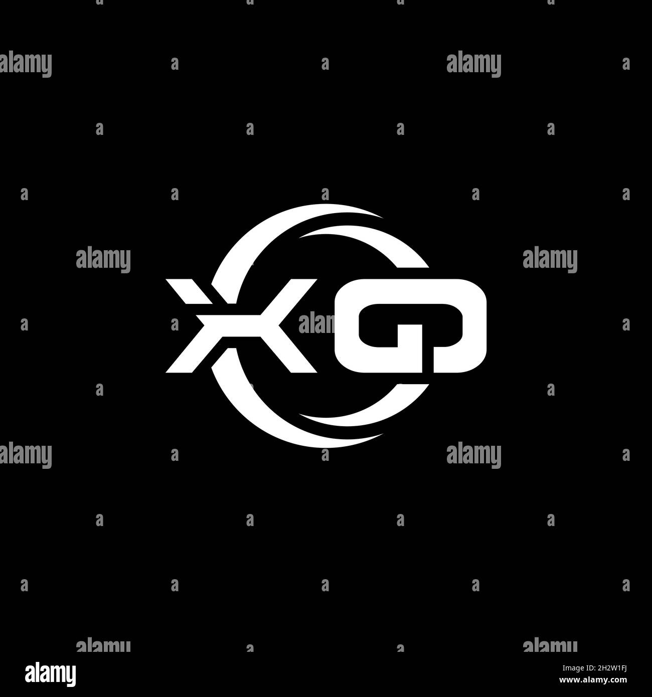 XQ Monogram logo letter with simple shape and circle rounded design ...
