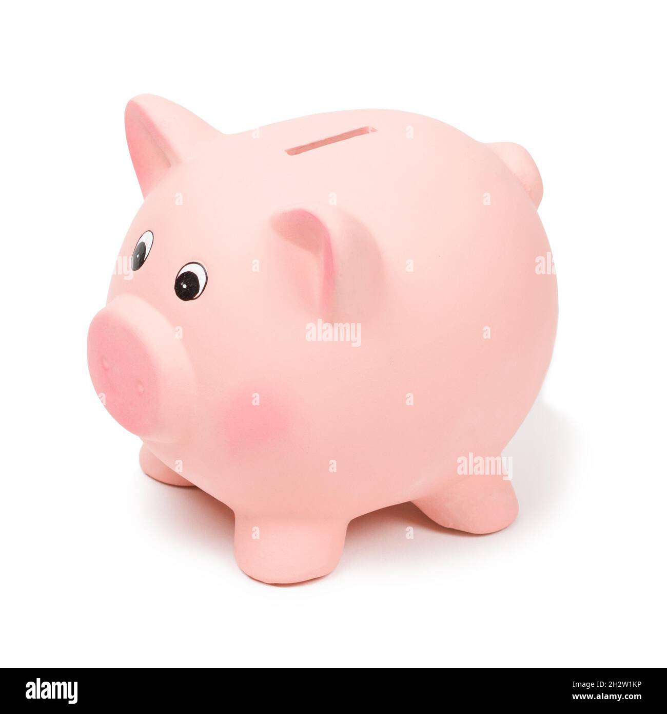 Pink ceramic piggy bank, isolated on white background Stock Photo - Alamy