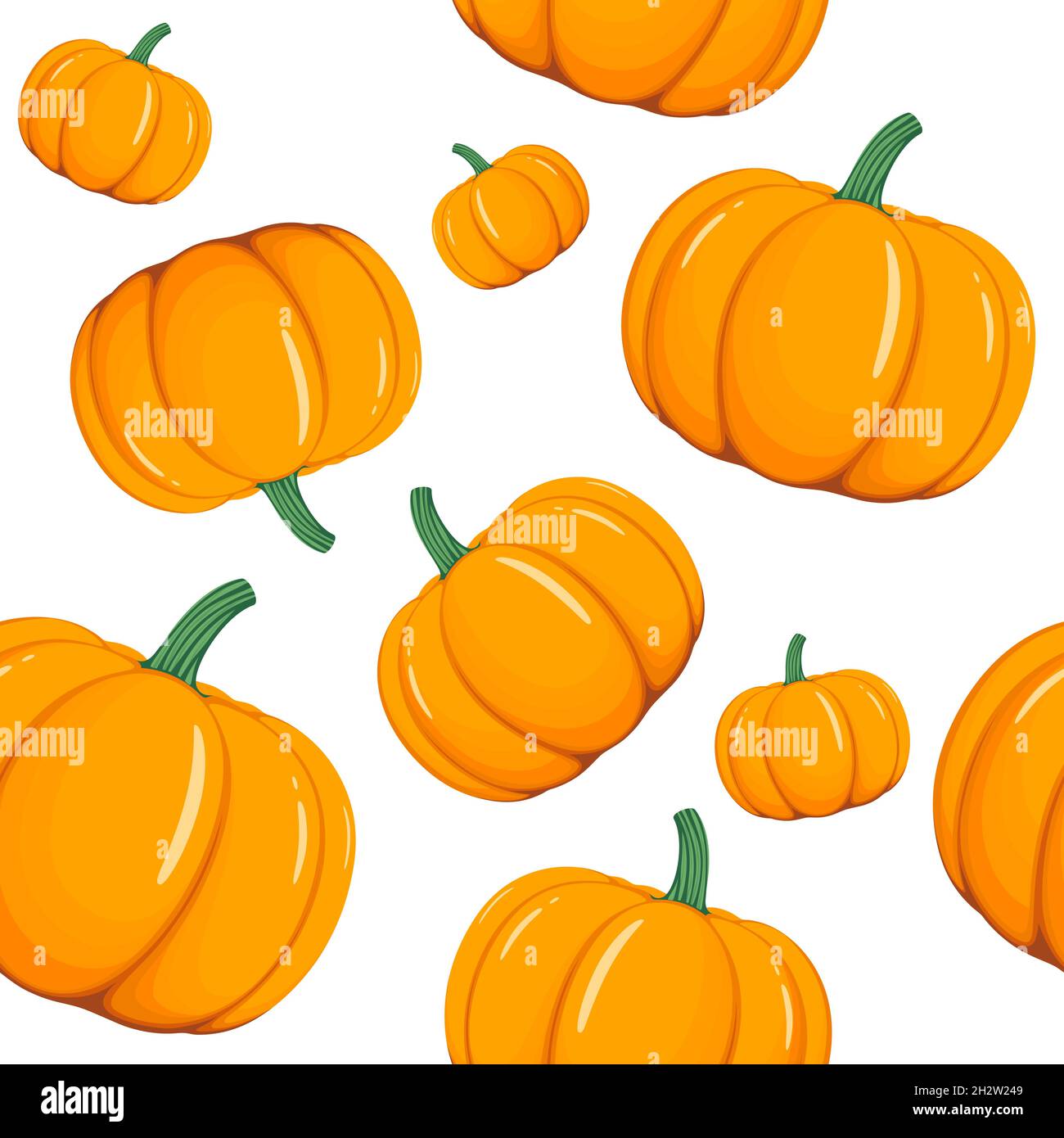 Scattered isolated pumpkins seamless vector pattern. Stock Vector