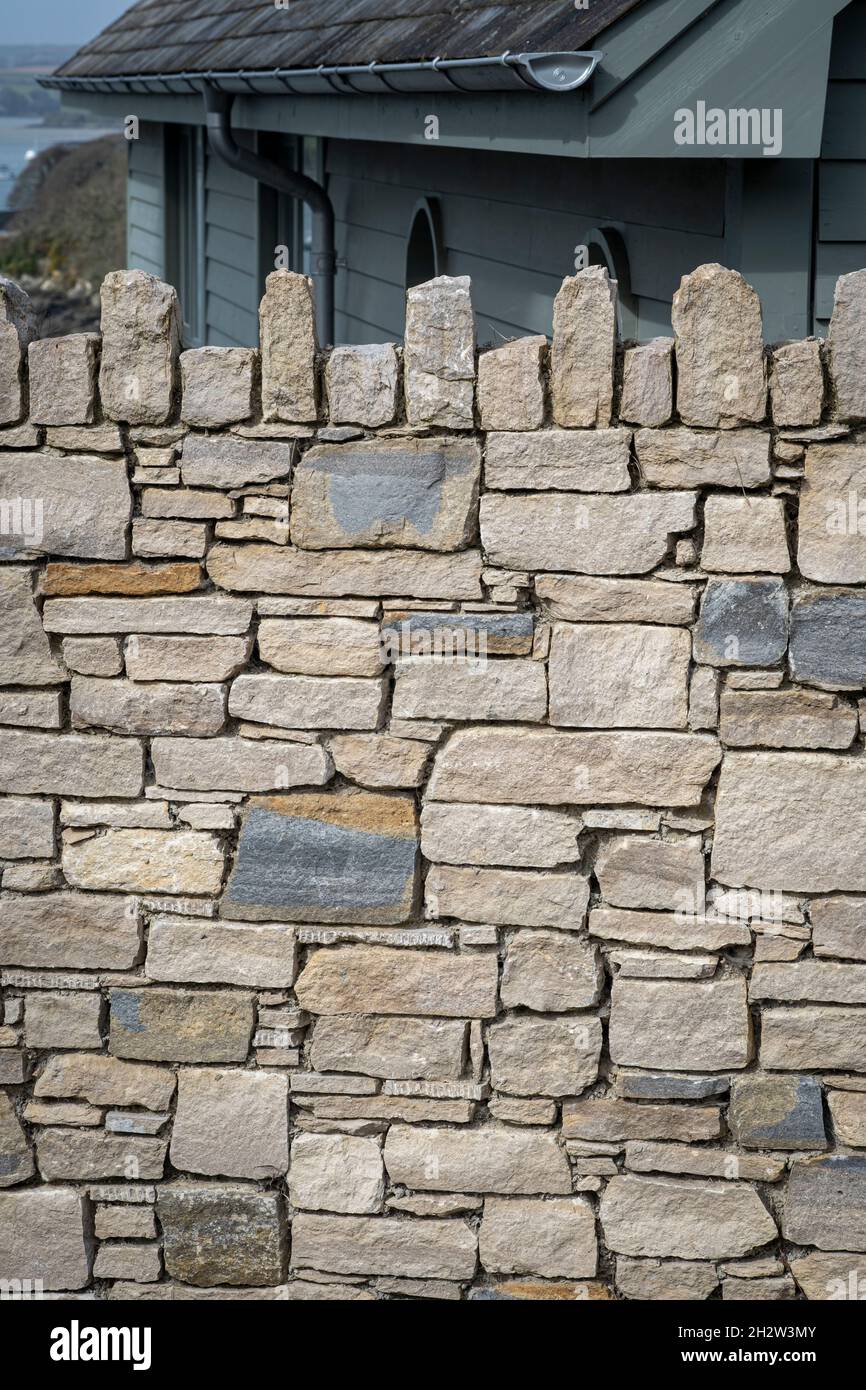 Neatly built stone wall Stock Photo