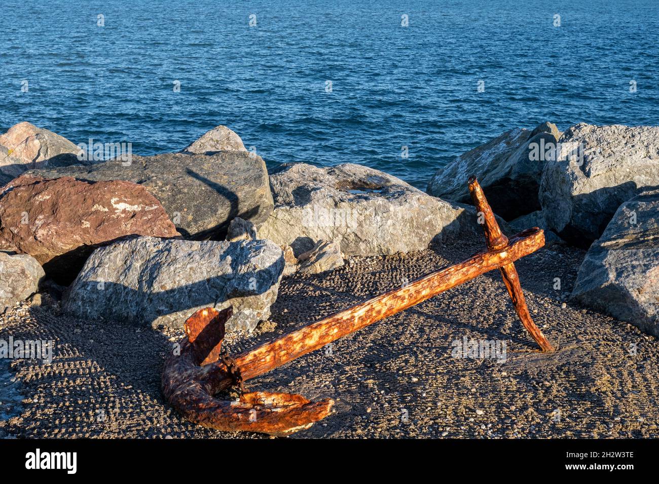 Old Anchor at Beesands, South Devon Stock Photo