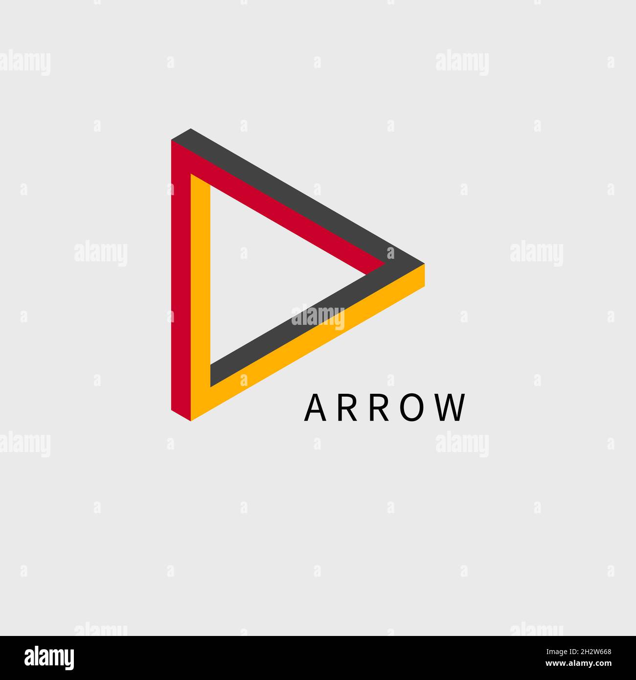 Impossible Perrose triangle. 3D shape. Vector illustration Stock Vector