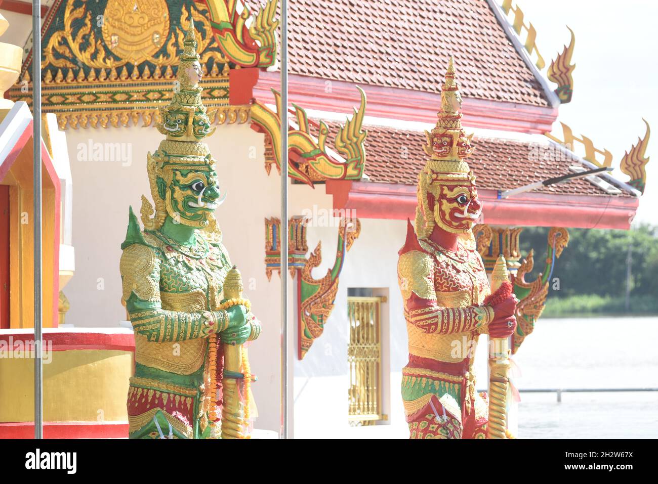 Pathum Thani Thailand 24th Oct 21 Thailand Wat Kai Tia Pathum Thani Province Has Been Flooded For Weeks Because The Area Is Adjacent To The Chao Phraya River On October 24